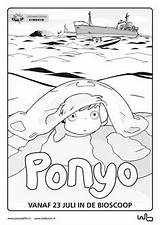 Ghibli Ponyo Totoro Colouring sketch template