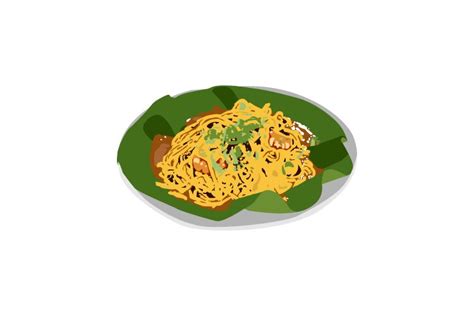 Mie Aceh Indonesian Food Design Vector