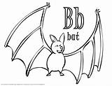 Coloring Pages Bat Halloween Batman Abc Alphabet Animal Bats Printable Comments sketch template