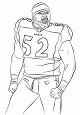 Coloring Nfl Pages Football Lewis Ray Baltimore Ravens Printable Player Drawing Brady Tom Print Sport Jackie Robinson Color Clipart Famous sketch template