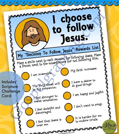 follow jesus service activity  choose  follow jesus decision reward list  follow