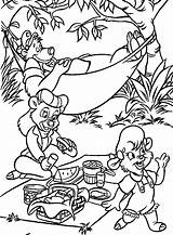 Baloo Dumbo Kolorowanki Talespin Dzieci Spin Barney sketch template