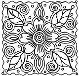 Coloring Pages Adults Flowers Abstract Popular sketch template
