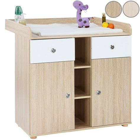 commode robuste table  langer en bois avec rangements