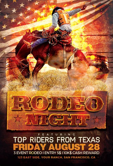 rodeo night flyer template awesomeflyercom
