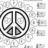 Music Peace Sheet Treble Clef Color Preview sketch template