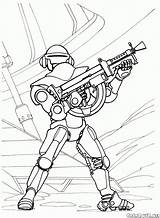 Coloring Robots War Pages Walking Template sketch template
