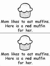 Mom Muffins Mothers Reader Emergent Kindergarten Words Color sketch template