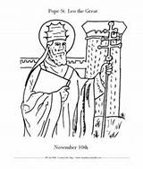 Coloring Leo St Great Catholic Visit Pope Saints Sheet Via Sheets Cabrini sketch template