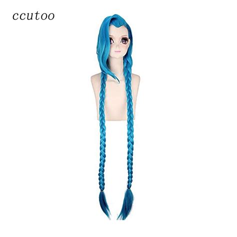 ccutoo 47 120cm female s blue long synthetic straight hair braids lol
