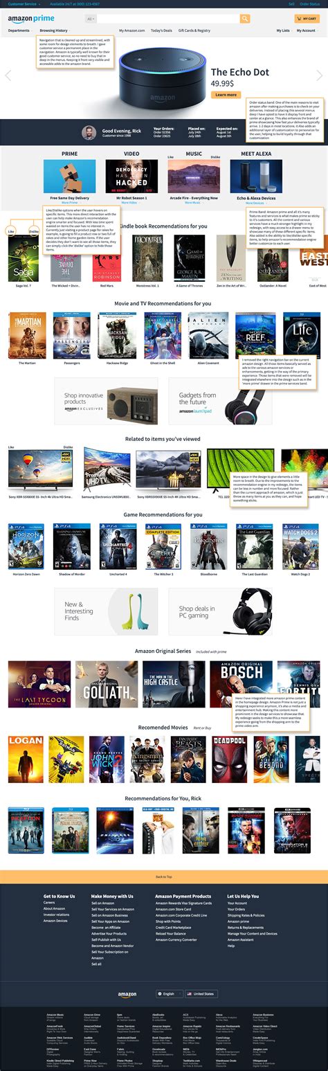 ted potter creative amazon homepage redesign