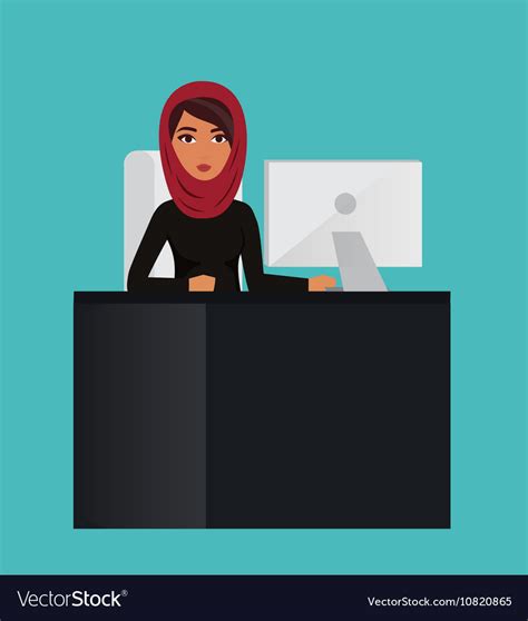 Arab Business Woman Teacher Profession Muslim Vector Image