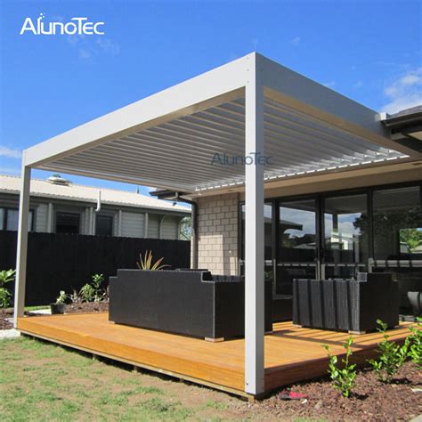 motor operated shutter louver roof metal pergola  sunshade buy metal pergola louver roof