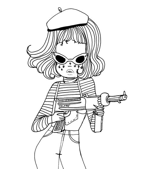 baddie aesthetic coloring pages printable bratz coloring pages