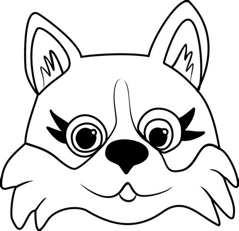 face  corgi puppy coloring page  printable coloring pages  kids