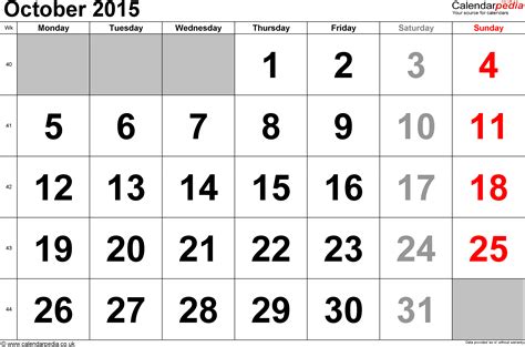 calendar october 2015 uk bank holidays excel pdf word