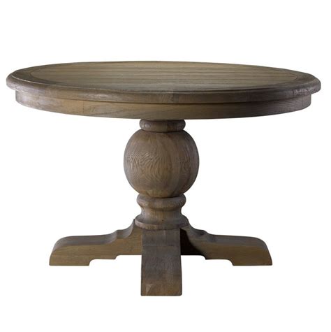 kingdom oak wood  pedestal dining table  zin home