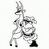 Reindeer Santa Coloring Pages Cartoon Christmas Popular Library Clipart Coloringhome sketch template