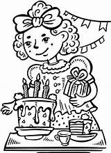 Cliparts Dziewczynka Urodziny Dziewczyny Kolorowanka Mająca Drukuj sketch template