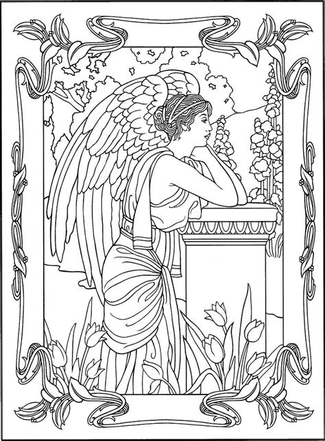 angel coloring page angels coloring pages  adults angel coloring