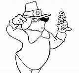 Corncob Pilgrim Coloring Coloringcrew sketch template