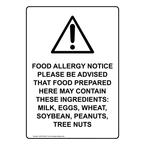 food allergy notice   advised sign  symbol nhe