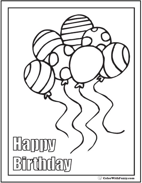 birthday coloring pages customizable