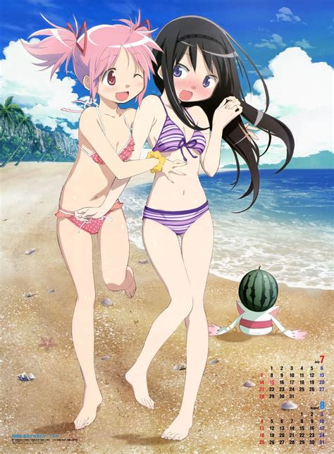 Anime Girls In Swimsuits Anime Puella Magi Madoka Magica Anime Drawings