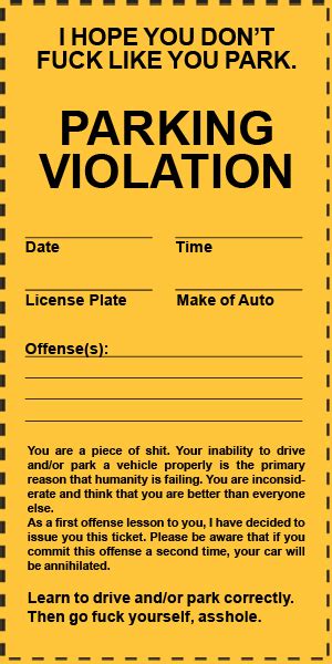 blank fake parking ticket semashowcom
