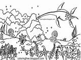 Coloring Dinosaur Under Gastropod Devonian Reptile sketch template