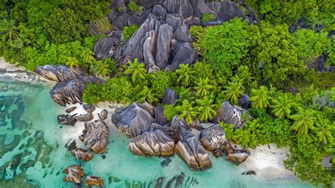 rocks  anse source dargent beach la digue island seychelles bing