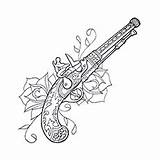 Coloring Handgun Designlooter Gun Ancient Pages 230px 09kb sketch template