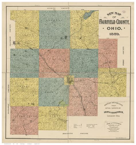 Fairfield Ohio 1858 Old Town Map Custom Print Washington Co Old Maps