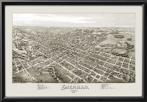 sherman tx  vintage city maps