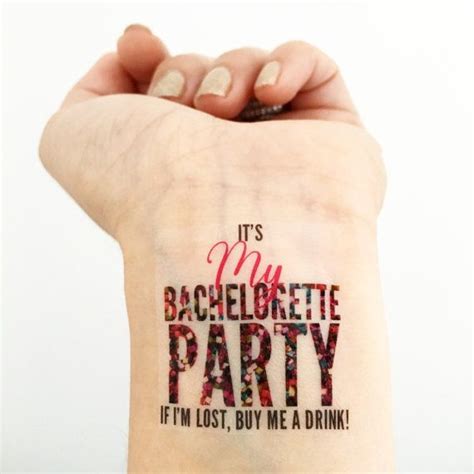 Custom Bachelorette Party Temporary Tattoos Multi Color Etsy