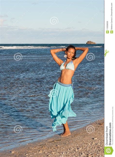 portrait of a dominican girl dressing bikini stock image image of