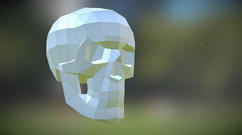 real size papercraft skull template sketchfab  model  paperstatue
