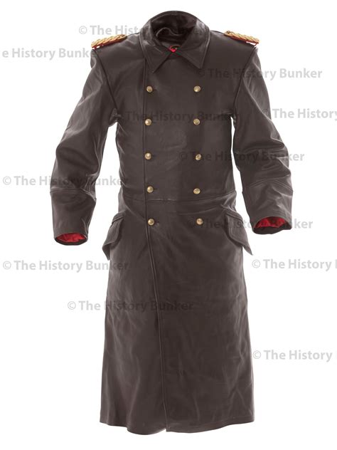 Ww2 German Army Senior Officer Leather Trench Coat – Brown – The