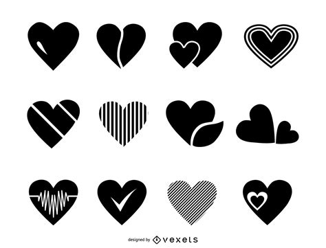 heart logo template collection vector