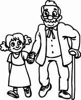 Helping Others Coloring Drawing Pages Walking Children Oldies Serving Grandfather Color People Kids Drawings Cartoon Getdrawings Clipart Hand Colouring Easy sketch template