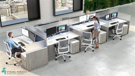 modern call center cubicles  stand  office desks strong project