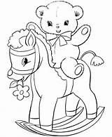 Teddy Bear Coloring Sheets Rocking Horse Activity Pages Printable Gif sketch template