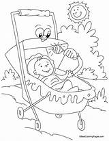 Coloring Baby Pram Carriage Pages Stroller Kids Getcolorings Colori sketch template