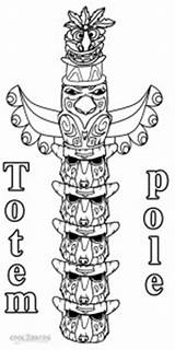 Totem Coloring Pages Pole Kids Printable Alaska Poles Template Templates Cool2bkids Native American sketch template
