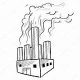 Factory Pollution Air Sketch Coloring Vector Doodle Pages Polluting Stock Smokestack Greenhouse Illustration Environment Emissions Fortune Style Depositphotos Getcolorings Industrial sketch template