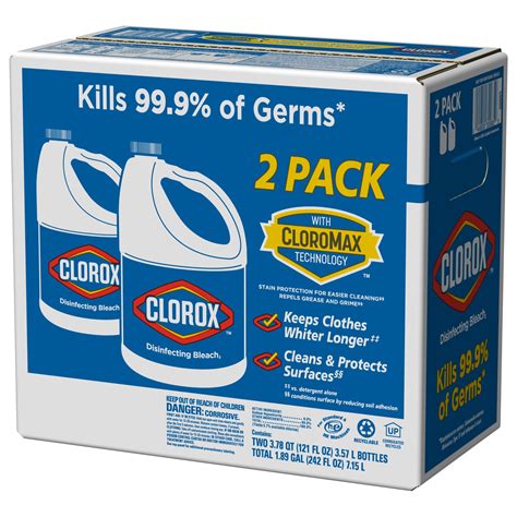 clorox disinfecting bleach regular  pack  ounce bottles