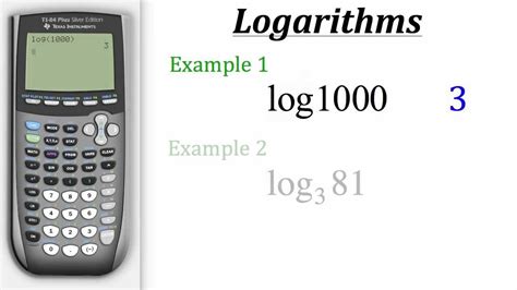 ti calculator tutorial logarithms youtube