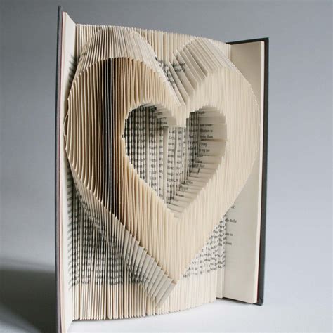 heart book folding pattern cuts   printable book folding