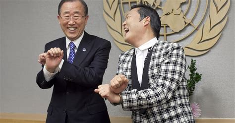 Gangnam Style Rapper Psy Teaches Un Secretary General Ban