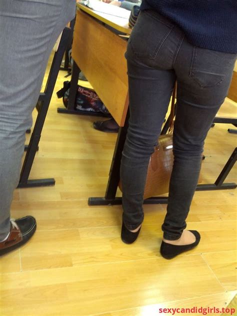 Sexycandidgirls Top Candid Booty In Black Jeans In Class Item 1